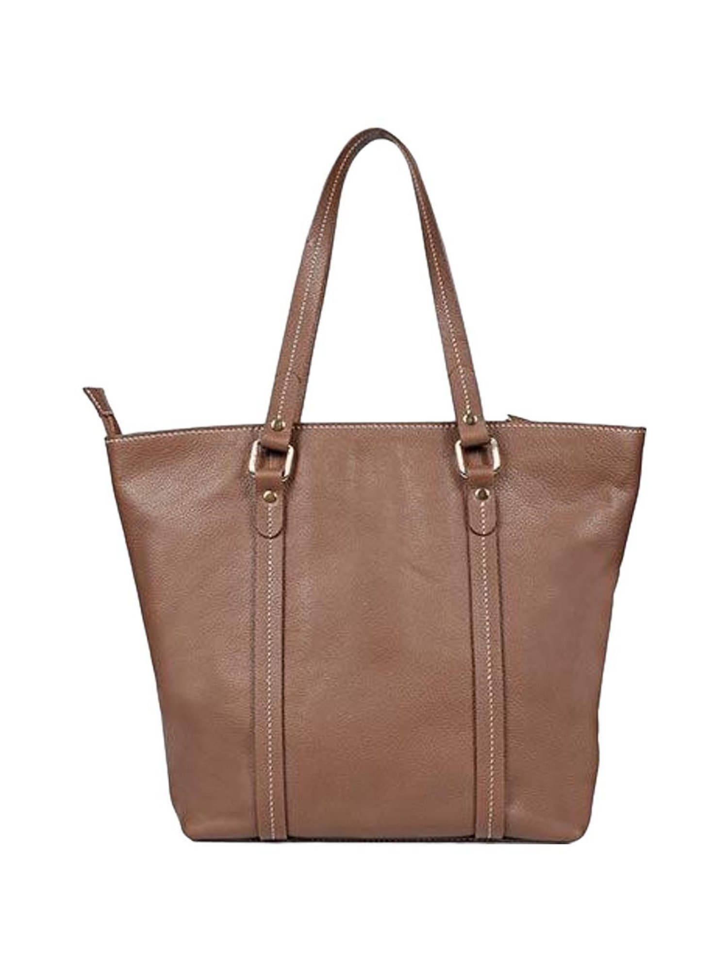 Favore Brown Solid Medium Tote Handbag