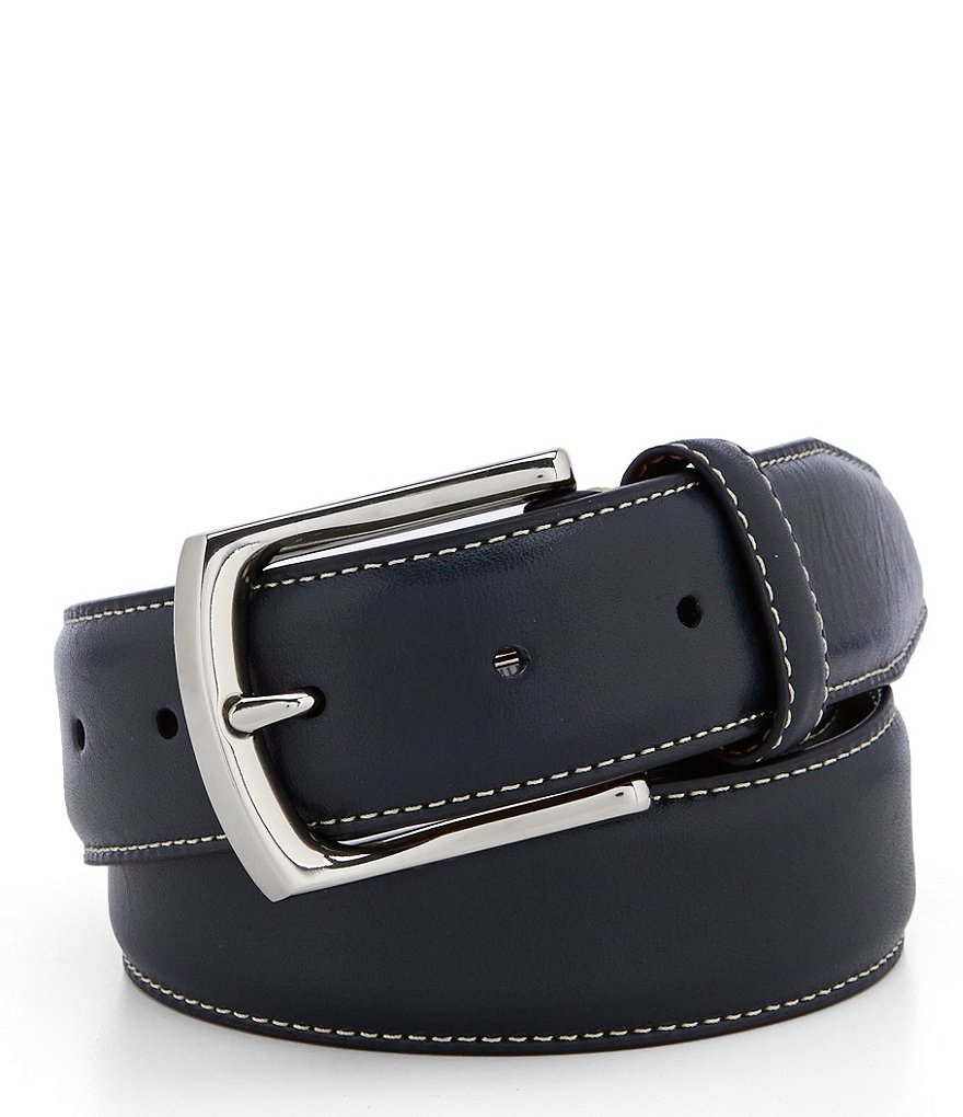 Cremieux Contrast Stitch Leather Belt