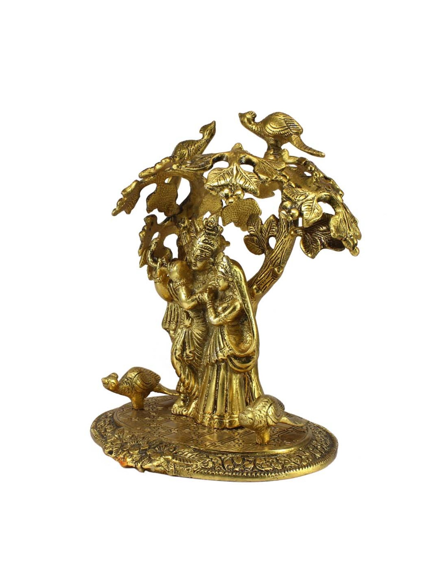 eCraftIndia Radha Krishna Standing under Tree Showpiece