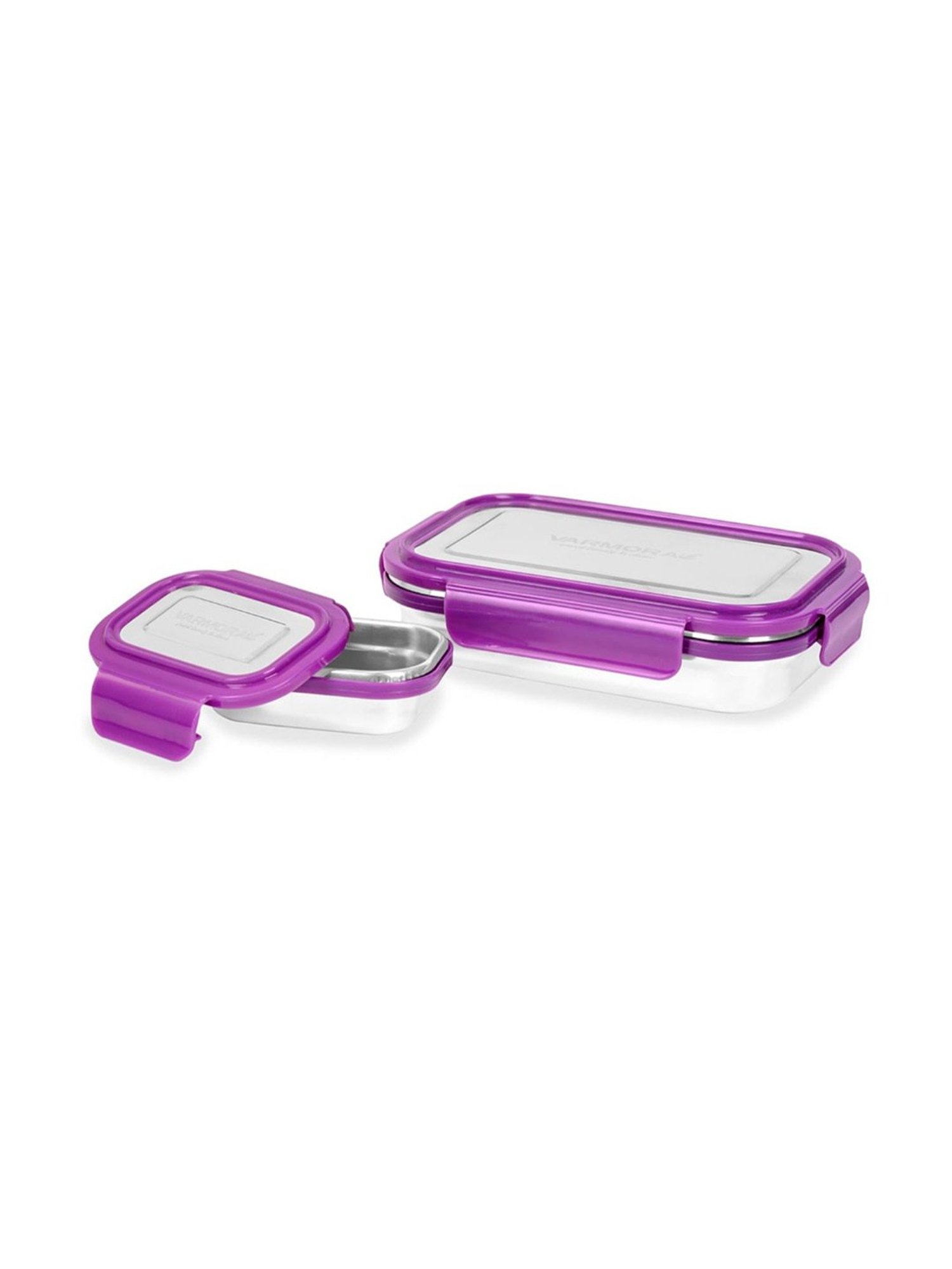 Varmora Violet Stainless Steel Lunch Box - Set of 2