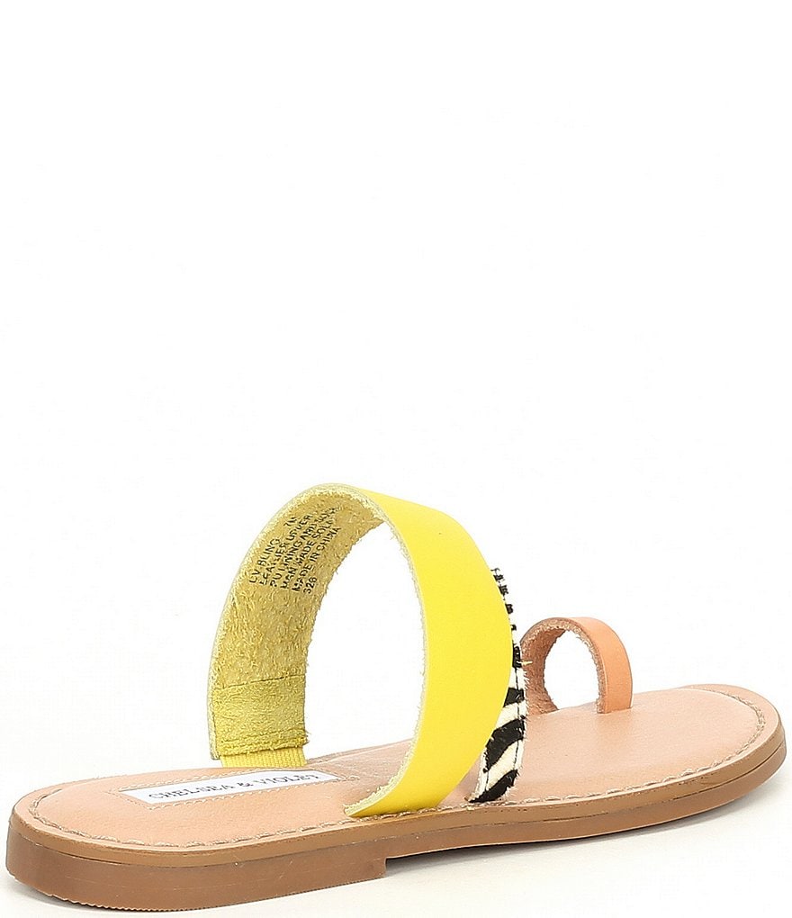 Chelsea & Violet Bling Zebra Haircalf Toe Ring Sandals