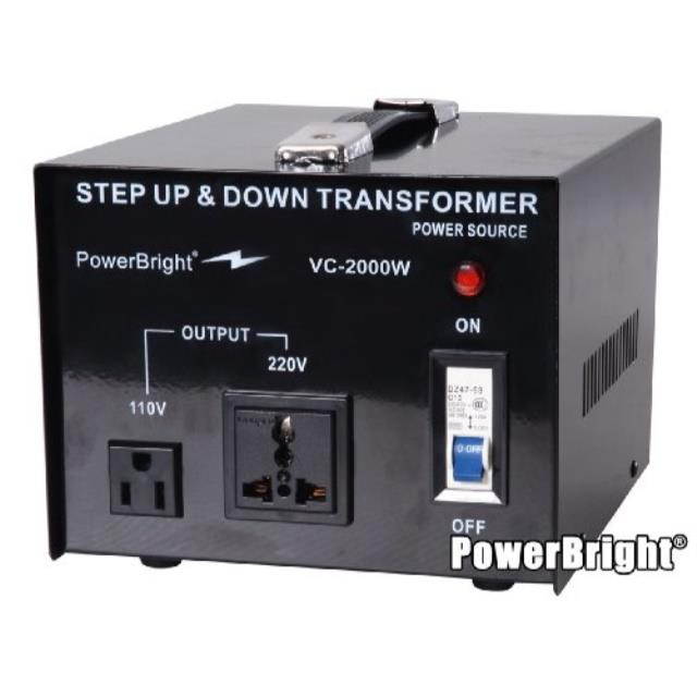 Power Bright VC2000W Voltage Transformer 2000 Watt Step Up/Down converter 110/120 Volt - 220/240 Volt