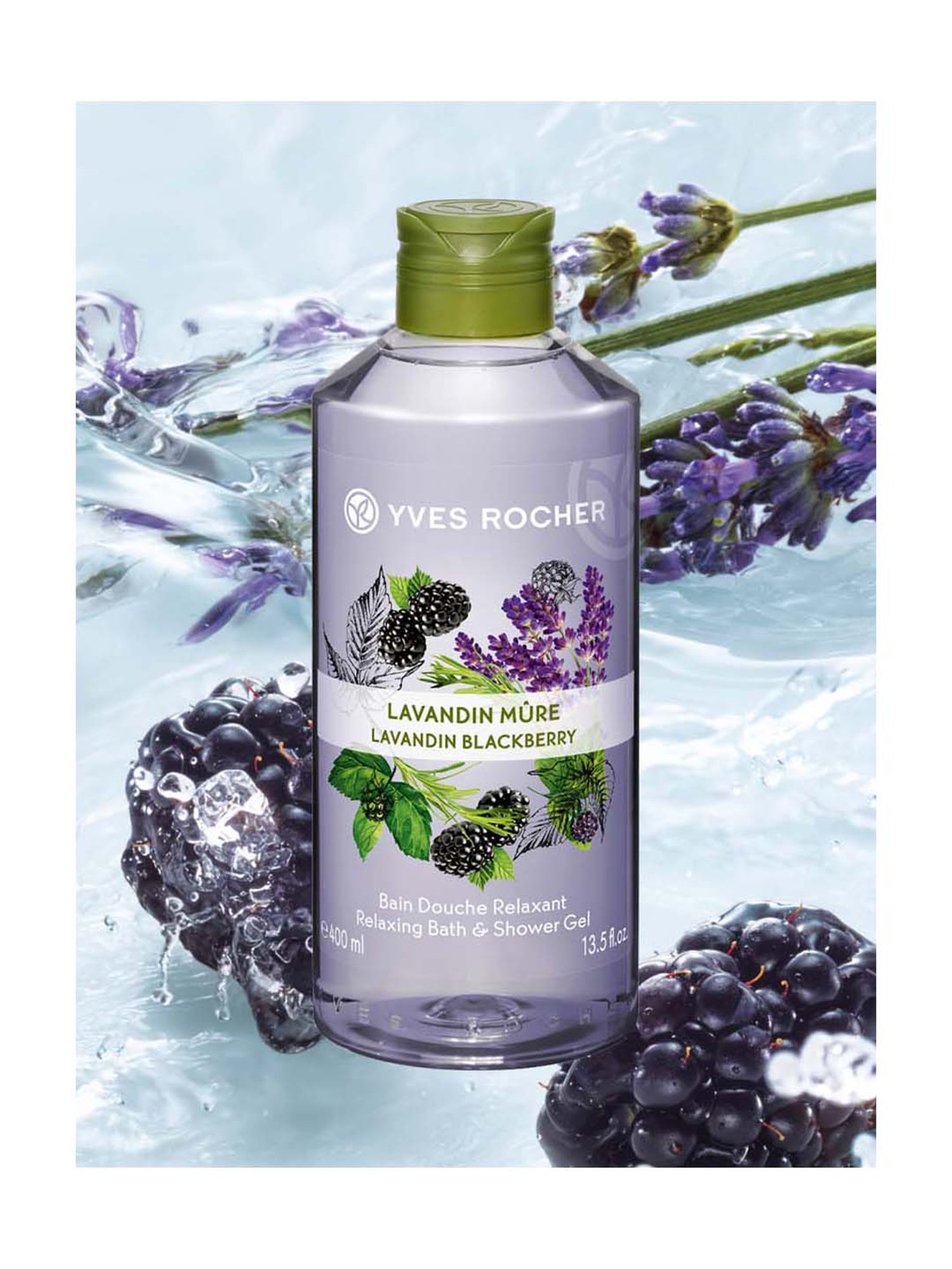 YVES ROCHER Relaxing Bath & Shower Gel Lavandin Blackberry - 400 ml