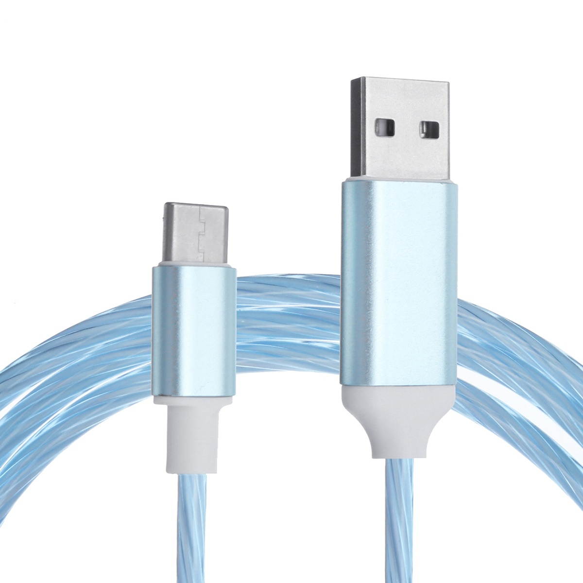 LED Type-C/Micro USB Data Cable Streamer Charging Cable Connector Fast Charging Cord for Apple Smartphone iProduct Device-Colorful/Android