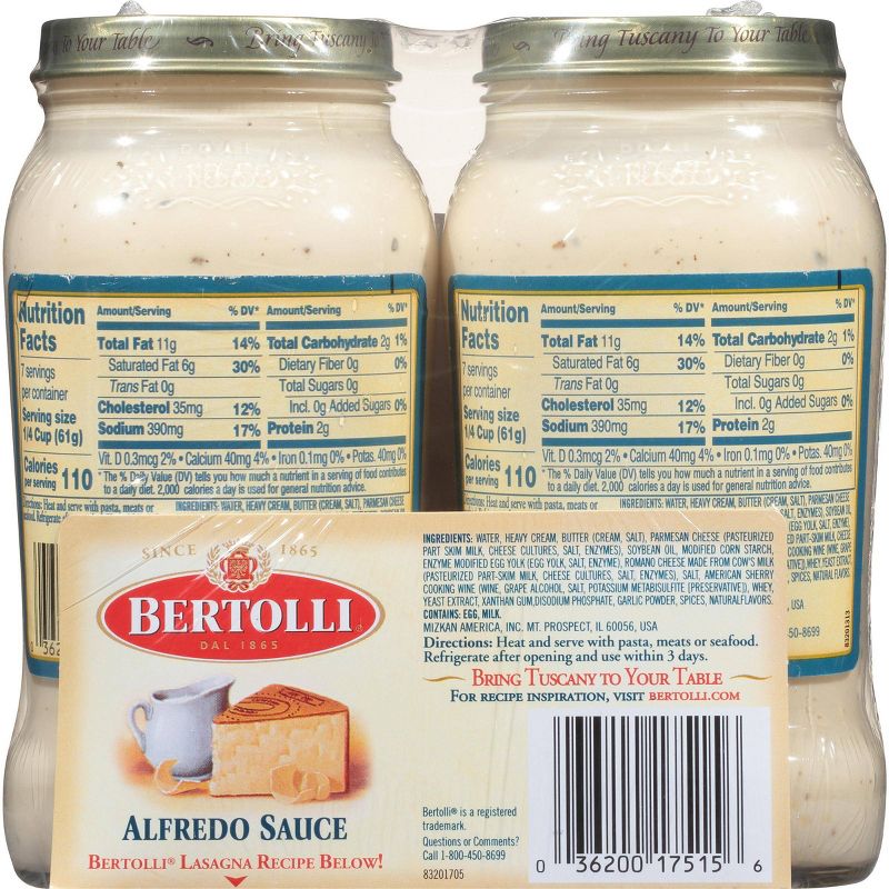 Bertolli Alfredo Pasta Sauce Twin Pack - 15oz