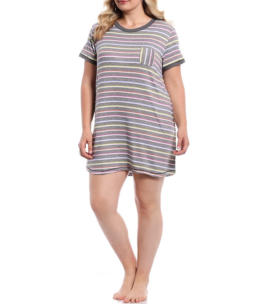 Rya Plus Darling Scoop Neck Charmeuse & Lace Solid Chemise