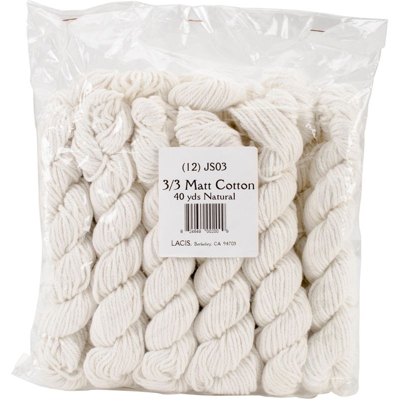 Lacis Matt Cotton Thread 40yd 12/Pkg-Natural