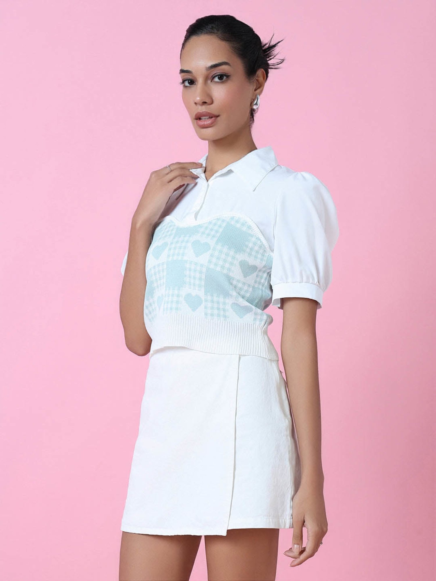 SHOWOFF Sea Green Printed Top