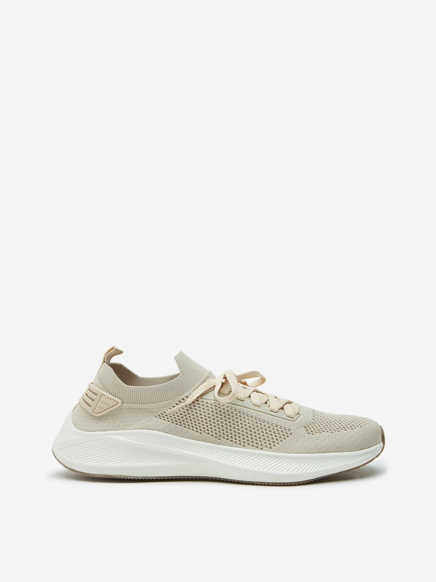 SOLEPLAY by Westside Beige Knitted Lace-Up Shoes