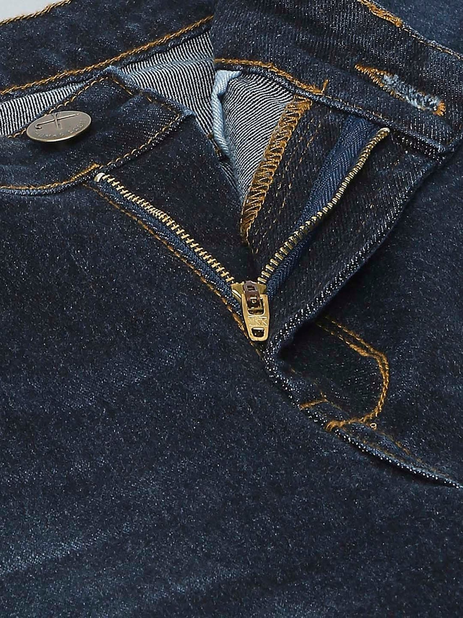 Thomas Scott Dark Blue Regular Fit Lightly Washed Jeans