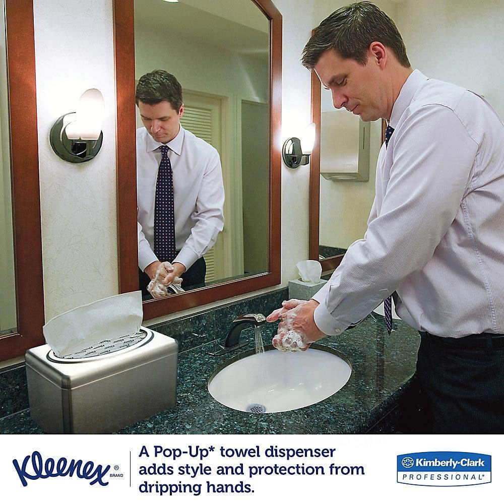 Kleenex&reg; Ultra Soft Hand Towels, Pop-Up Box, 1-Ply, White, 70 Hand Towels Per Box, Case Of 18