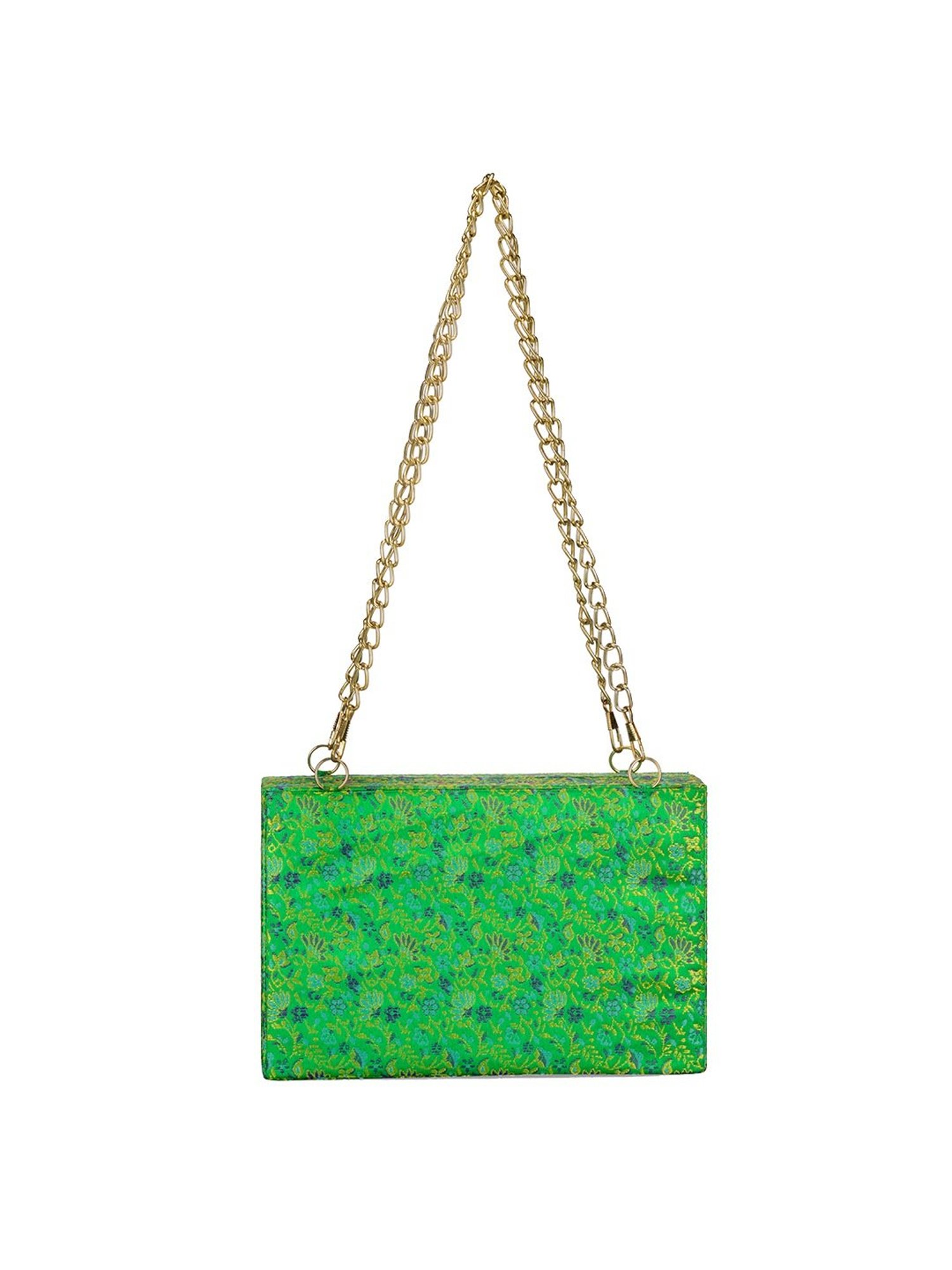 Tarini Nirula Green Fabric Box Clutch