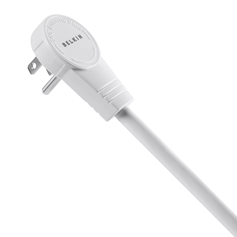 6-Outlet SlimLine Power Strip Surge Protector, 6ft Cord and Rotating Plug, 720 Joules, White