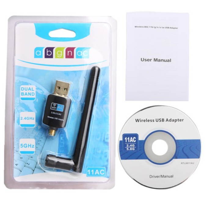 Dual Band 600Mbps WIFI Wireless Network Card 802.11AC USB WiFi Adapter For Desktop Computer