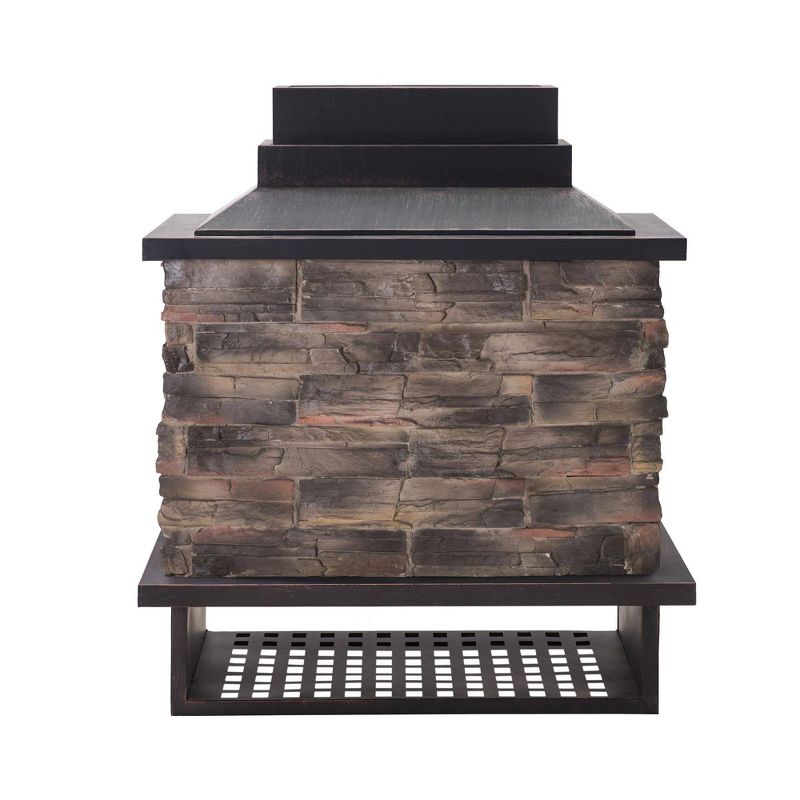 Earhart Outdoor Deep Bowl Steel Fireplace Brown - Sunjoy