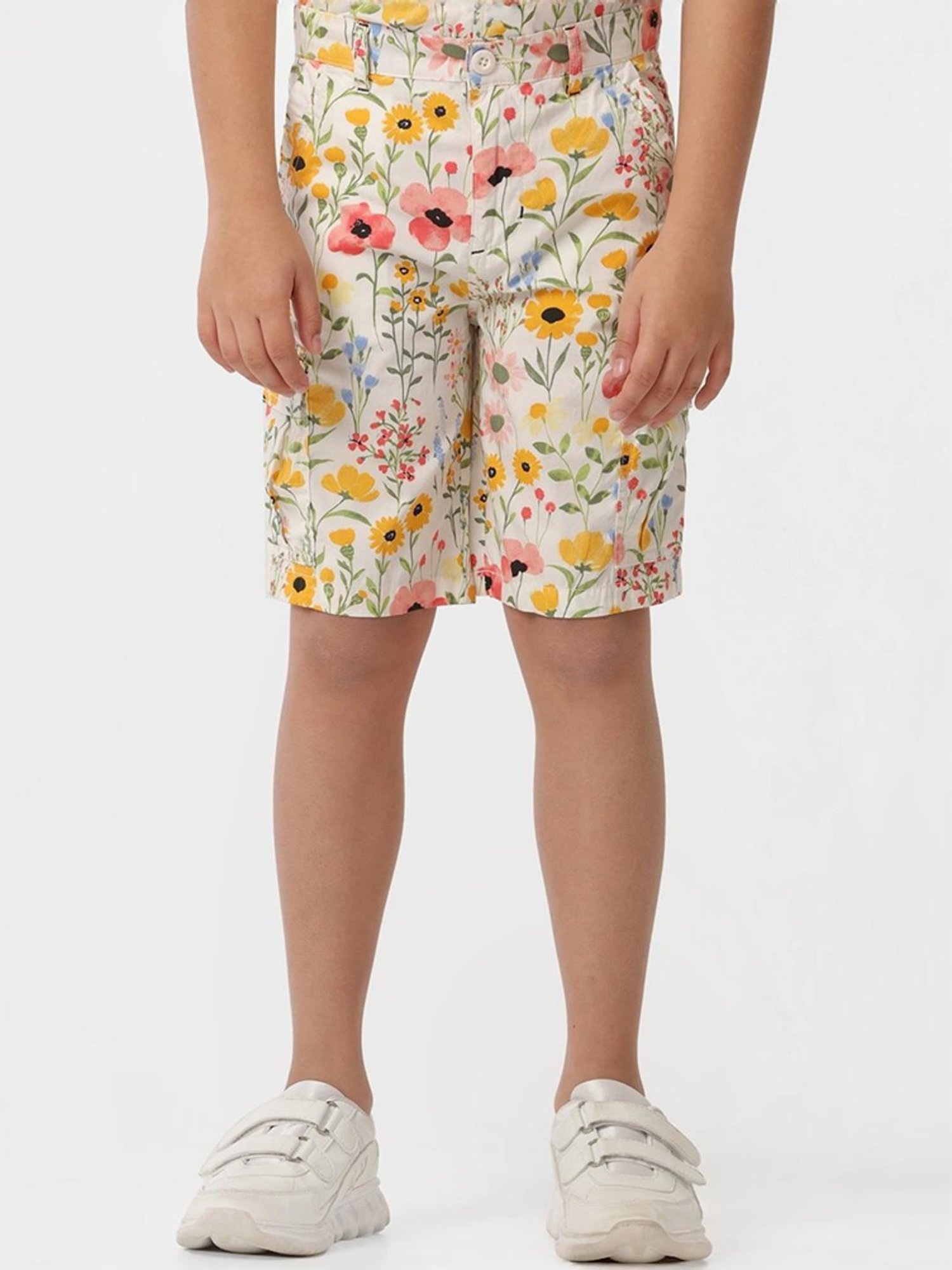 Kate & Oscar Kids Multicolor Cotton Floral Print Shorts