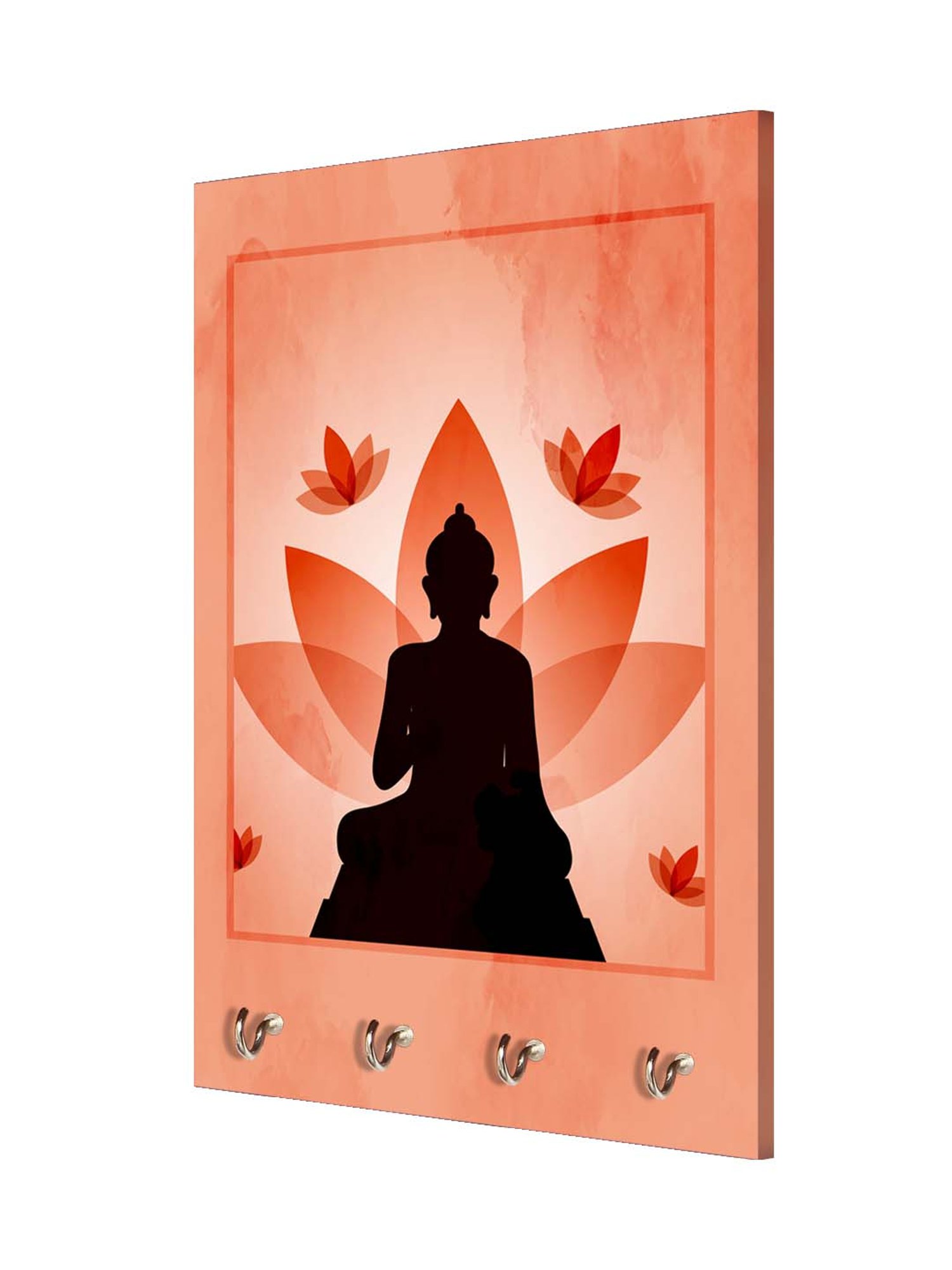 999Store Peach & Black MDF  Key Holder - Set of 1