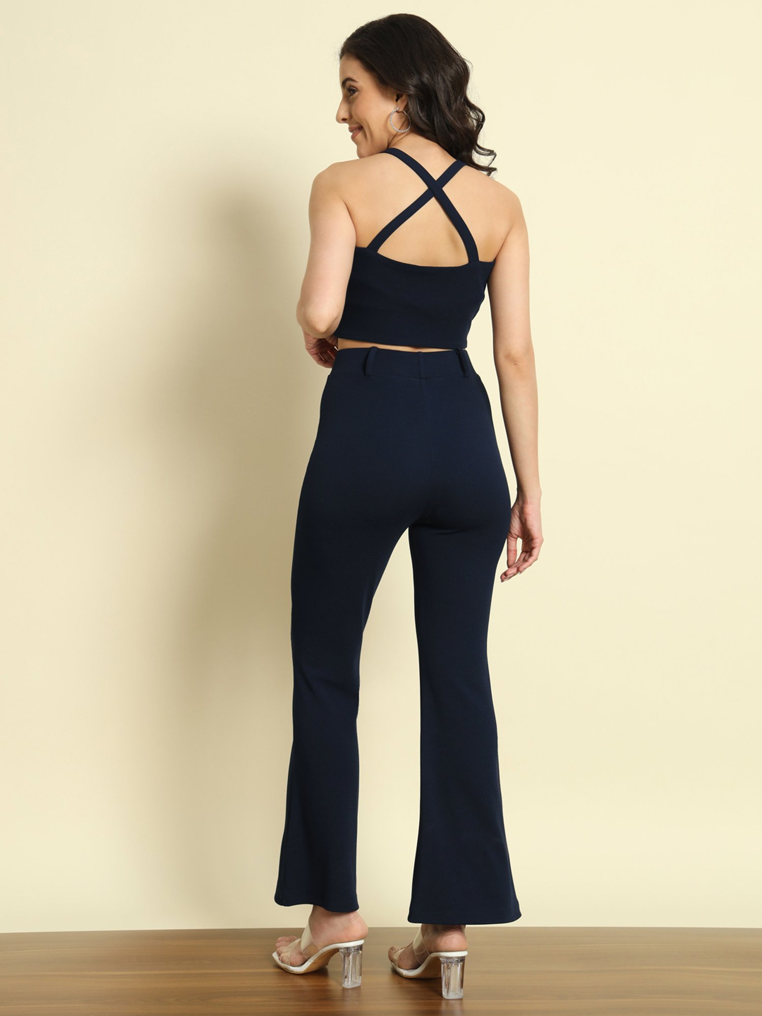Trend Arrest Navy Crop Top With Pants