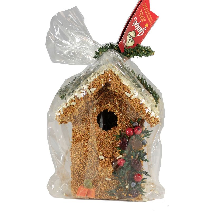 Home & Garden 6.5" Juniper Birdie Cottages Bird Seed Christmas House Mr Bird  -  Bird And Wildlife Food