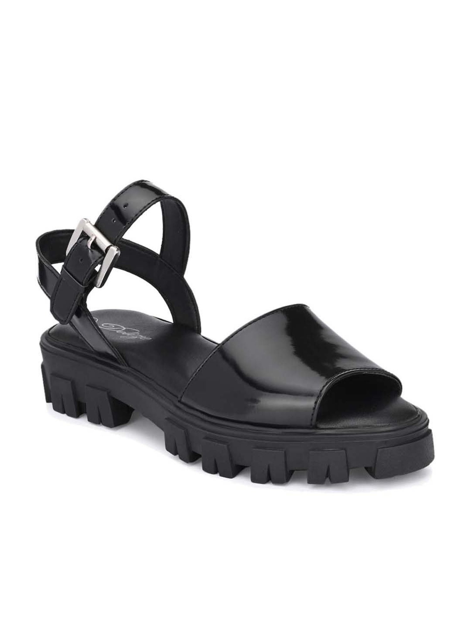 Delize Women's Black Ankle Strap Sandals