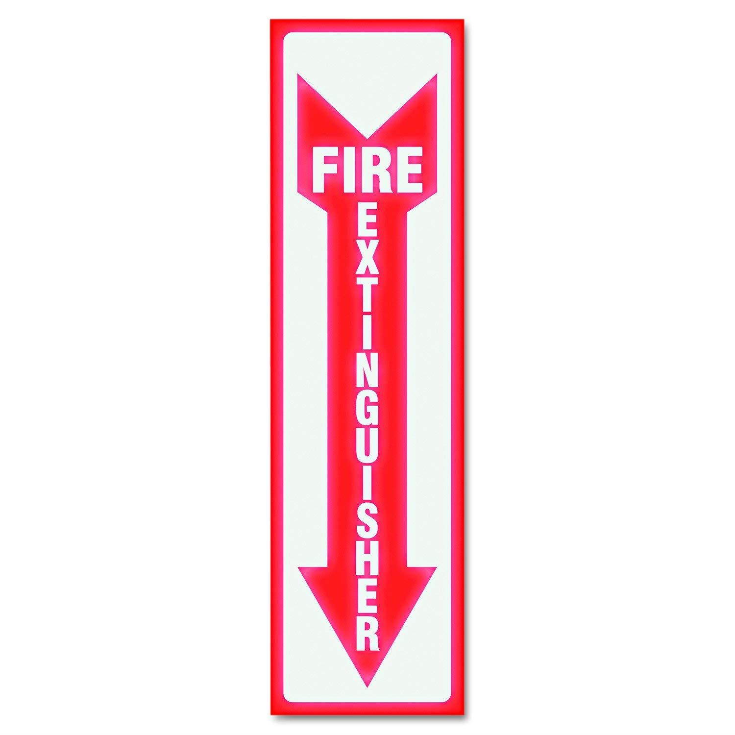 Headline Sign 4793 Glow In The Dark Sign, 4 x 13, Red Glow, Fire Extinguisher