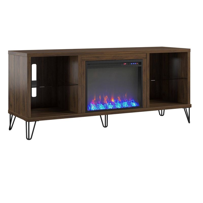 70" Concord Fireplace Tv Stand Walnut - Novogratz