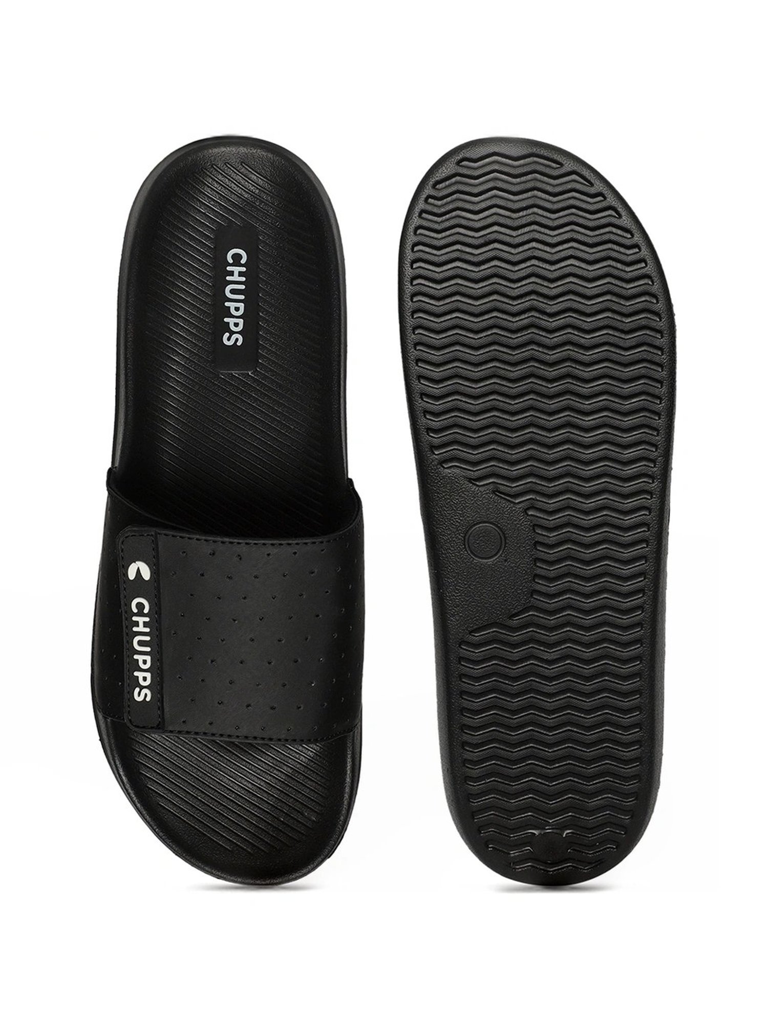 Chupps Men's Classic AirSoft Black Slides