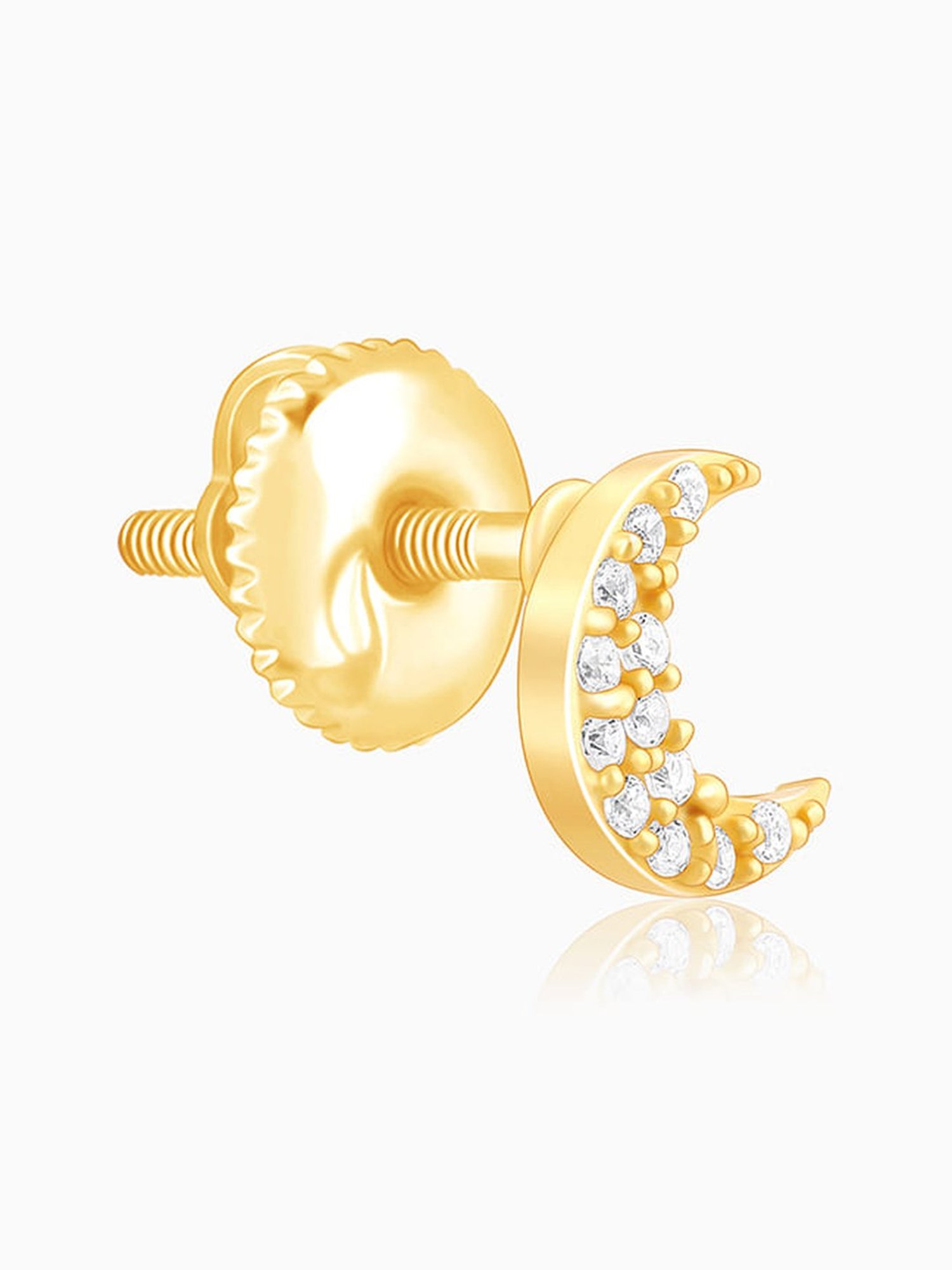 GIVA 925 Silver Anushka Sharma Golden Crescent Zircon Stud Earrings for Women & Girls