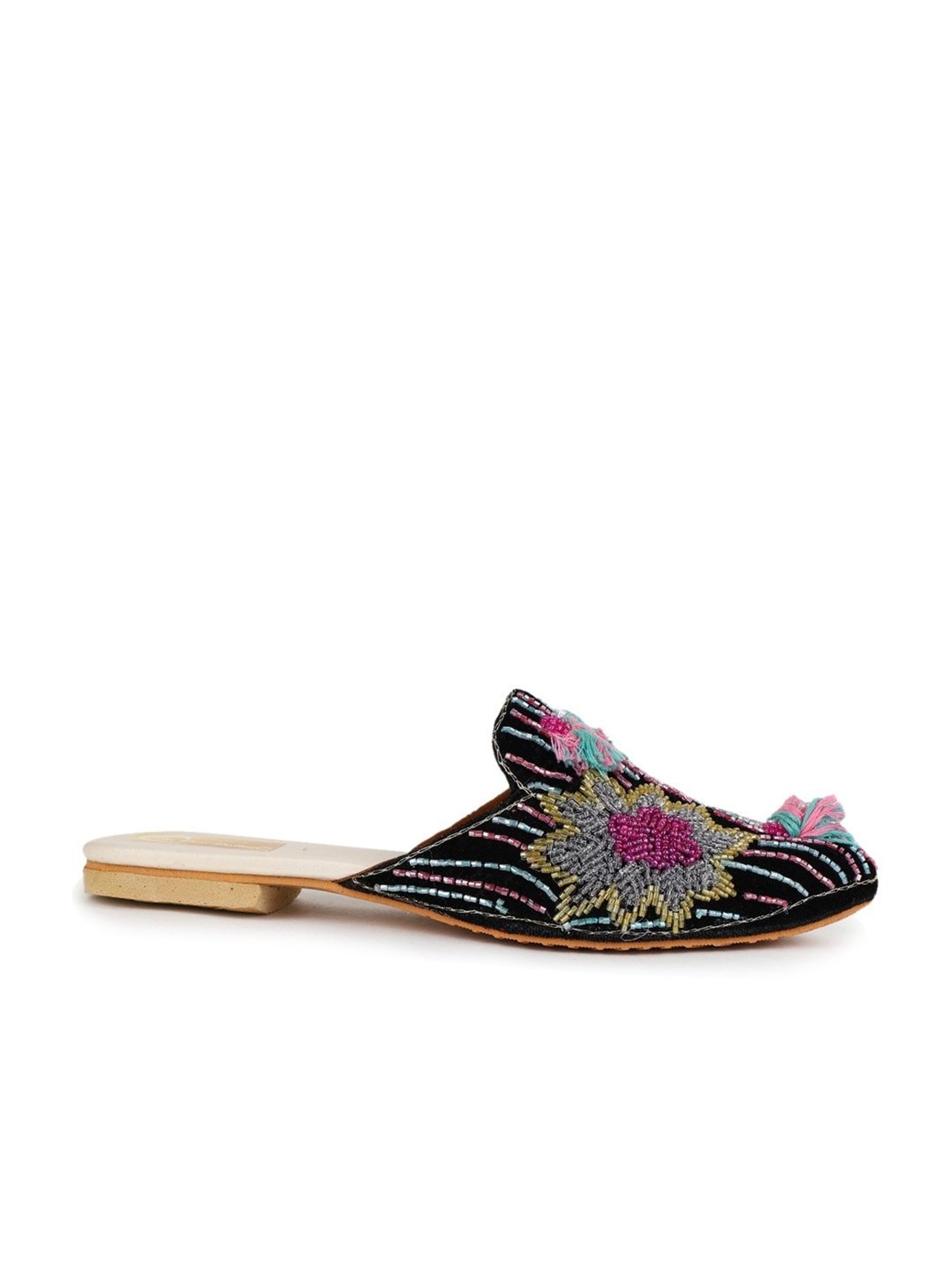 The Desi Dulhan Women's Black Mule Shoes