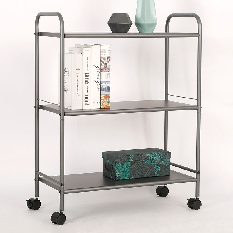 3 Shelf Wide Utility Storage Cart Gray - Room Essentials™