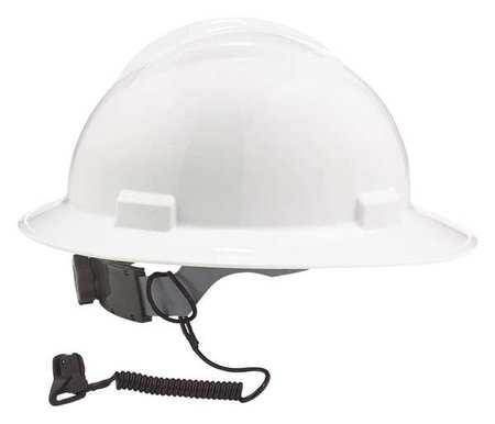 ERGODYNE 3158 Coil Hard Hat Lanyard,Clamp,13in.L,Black