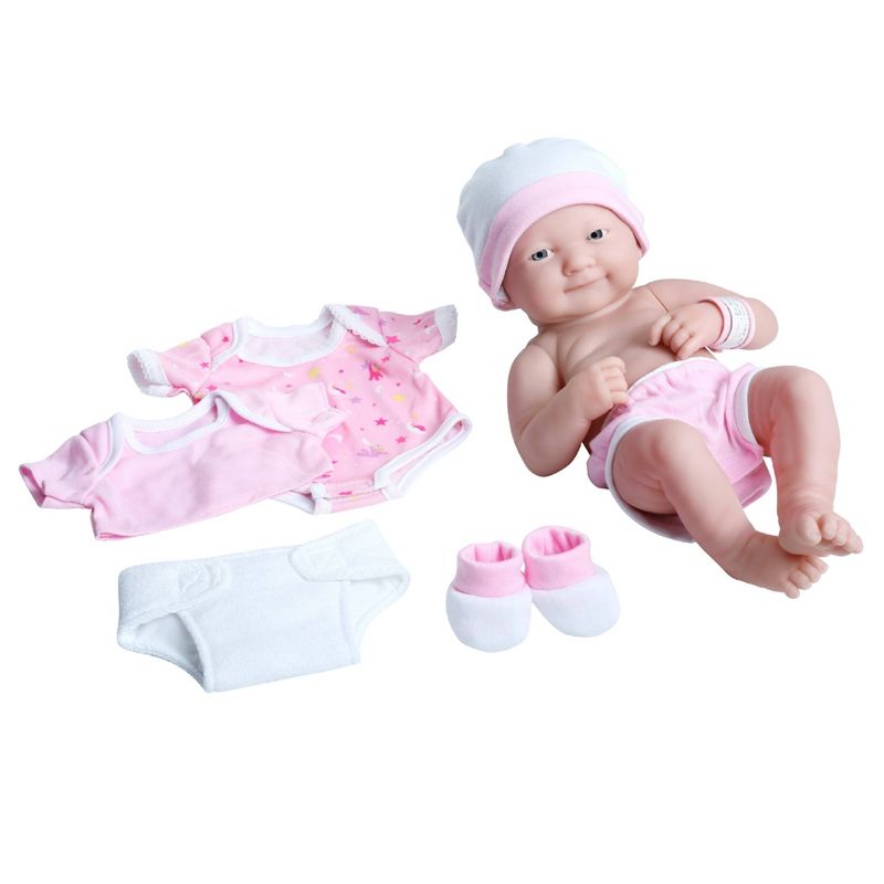JC Toys La Newborn 14" Baby Doll 8pc - Pink