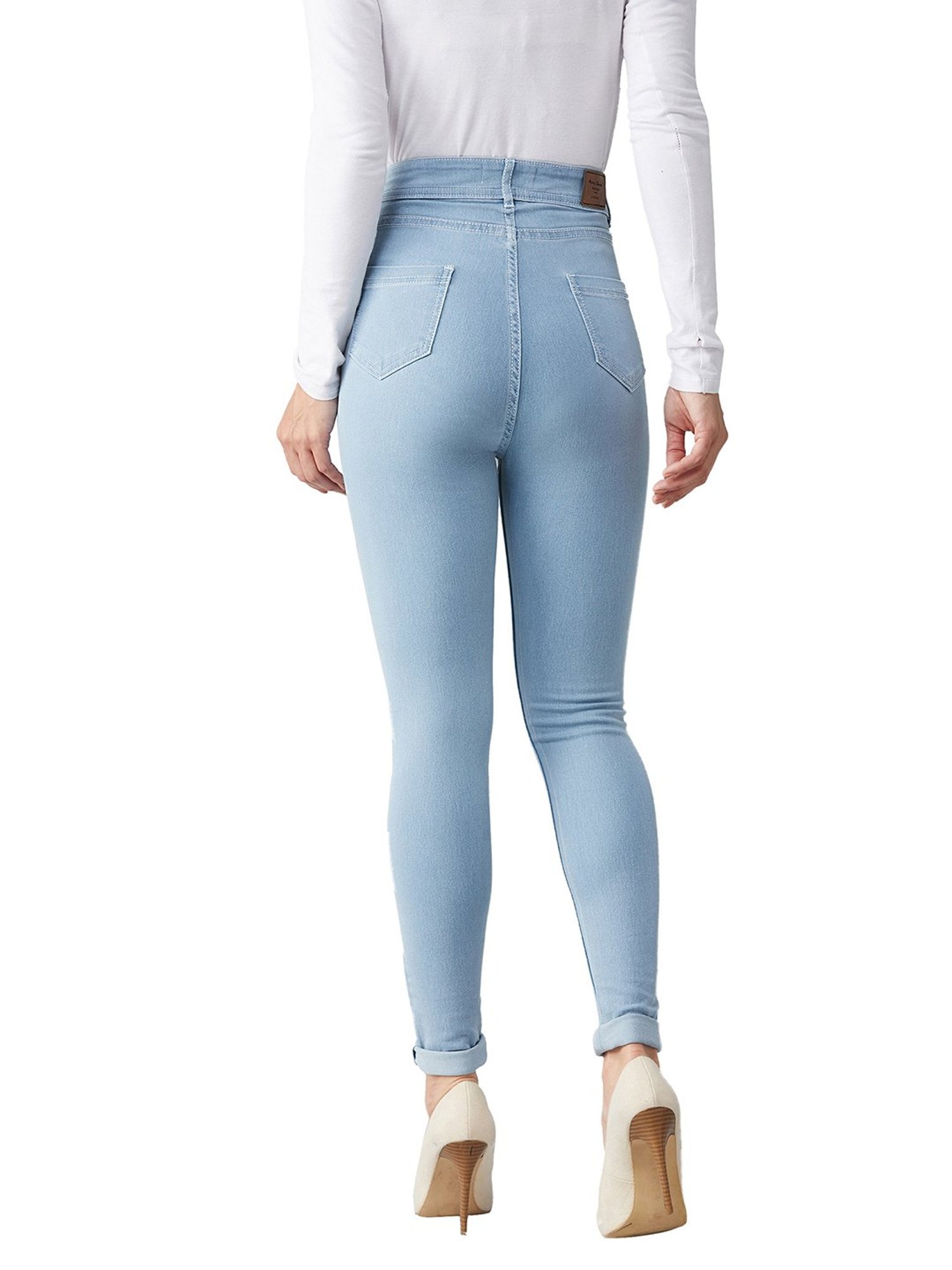 DOLCE CRUDO Light Blue Skinny Fit Jeans