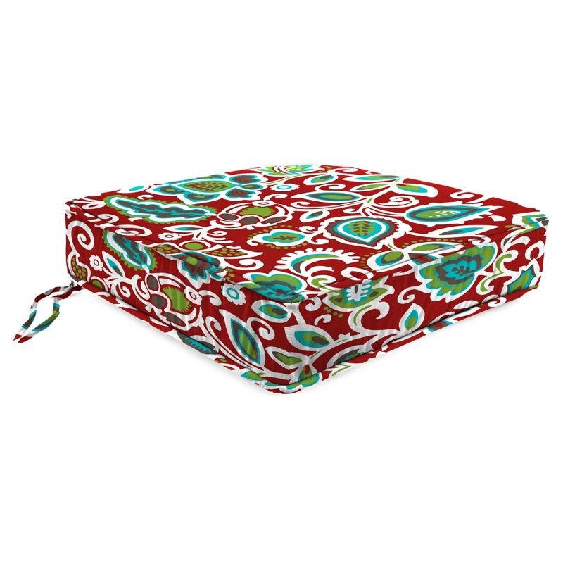 Outdoor Boxed Seat Cushion - Berry Maroon - Jordan Manufacturing