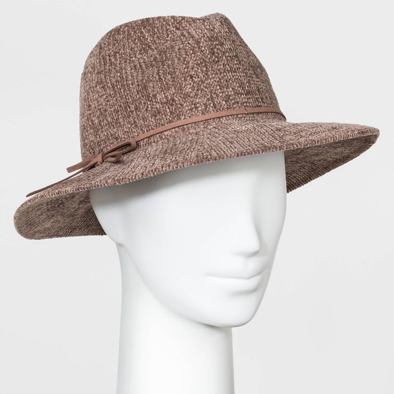Women's Chenille Fedora Panama Hat - A New Day™ Tan One Size