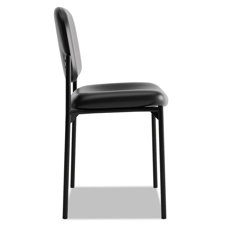 Basyx VL606 Series Stacking Armless Guest Chair Black Leather VL606SB11