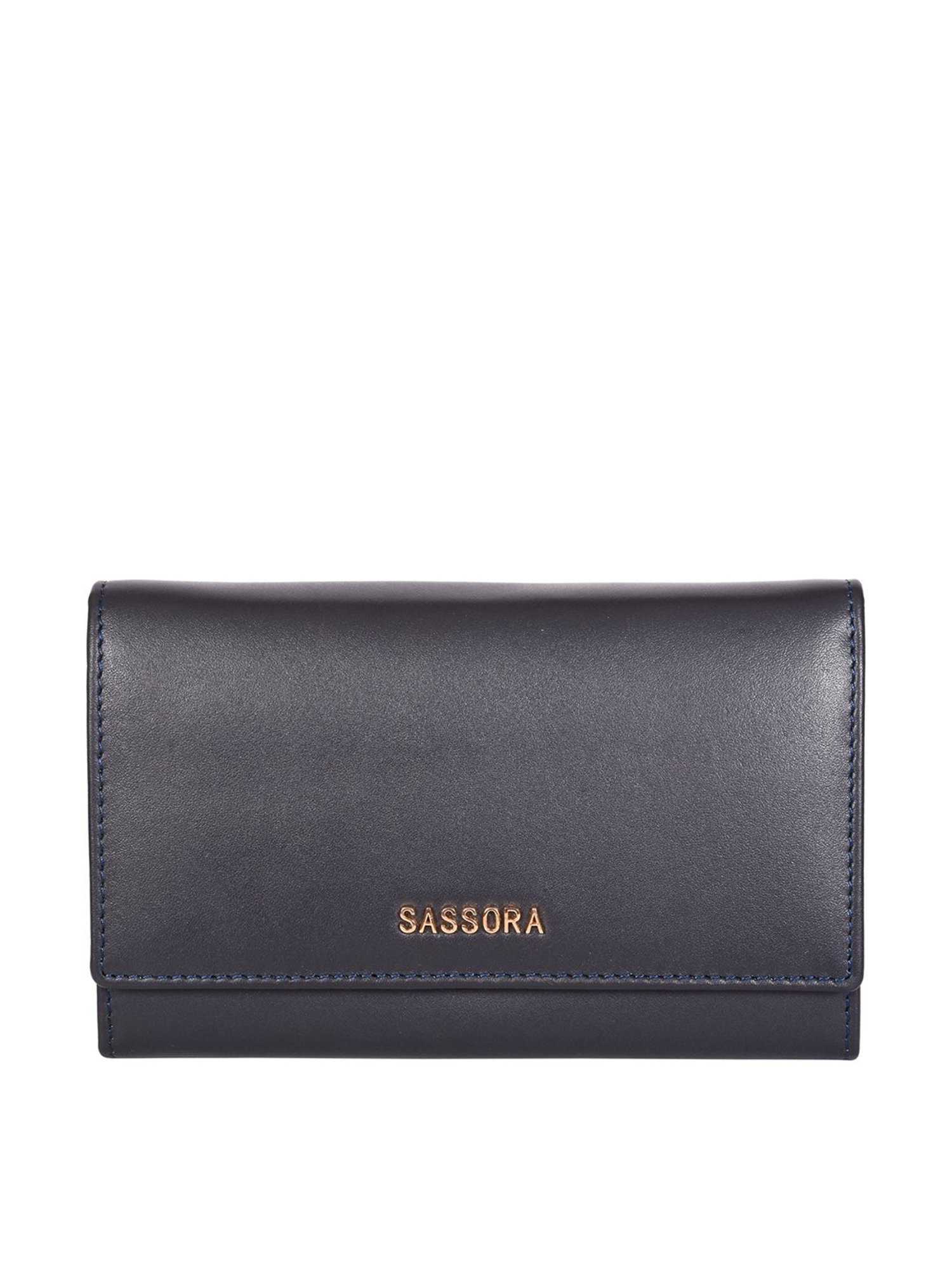 SASSORA Navy Solid Rfid Wallet for Women