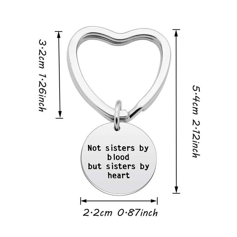 Best Friend Gifts Sister Key Chain Family Gifts for Women Girl Not Sisters by Blood But Sisters by Heart