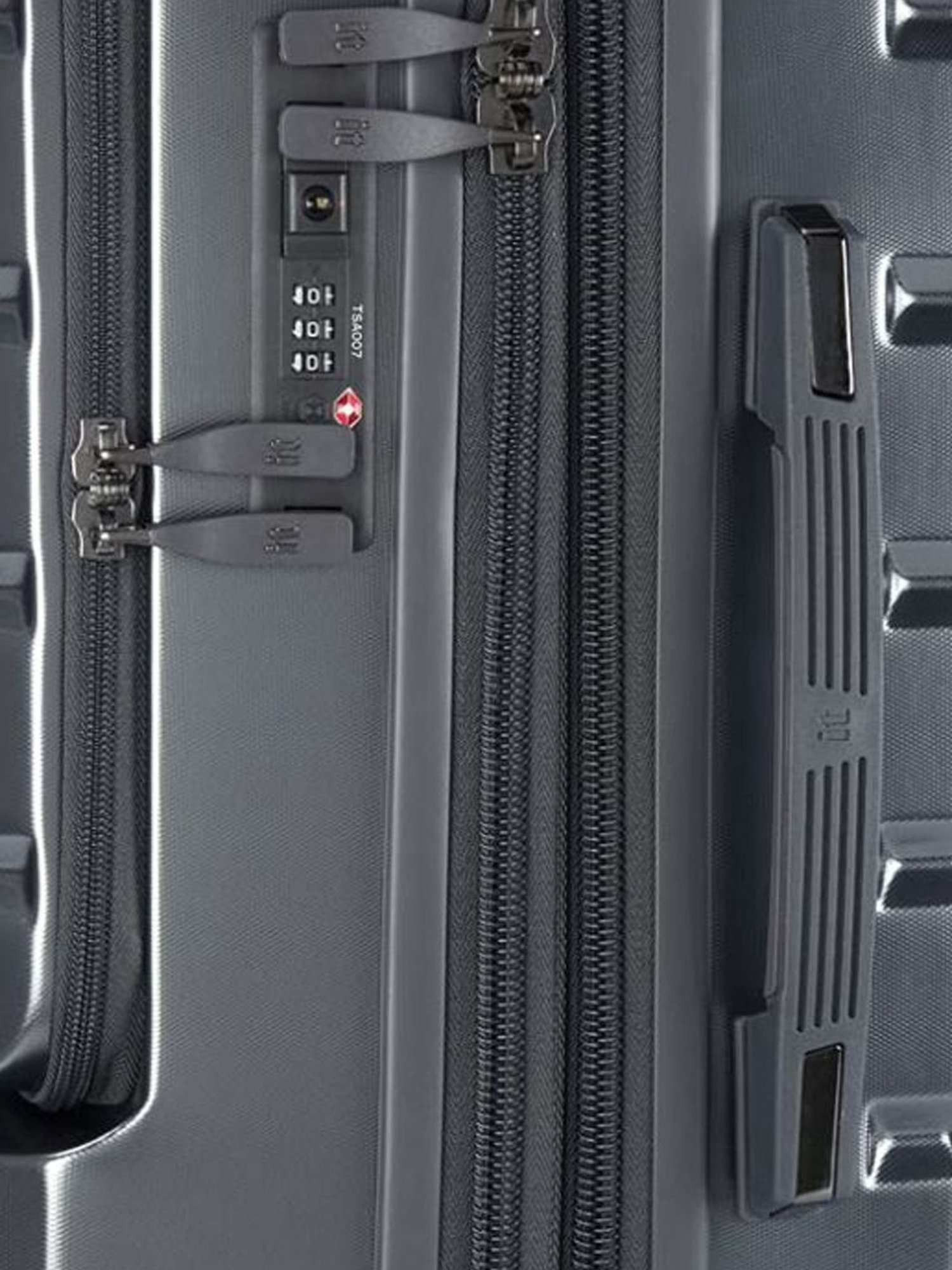 it luggage Prosperous Metalic Grey Medium-24 inches Expandable Hardsided Trolley Bag with TSA Lock