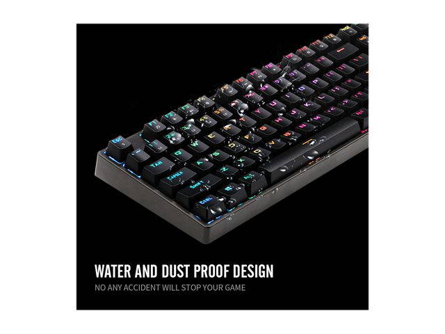1STPLAYER RGB Gaming Mechanical USB Wired Keyboard DK5.0 Blue Switch Ergonomic 104 Keys NKRO Full Size Customizable Backlight LED Computer Laptop Keyboard for Windows PC Gamers (White)