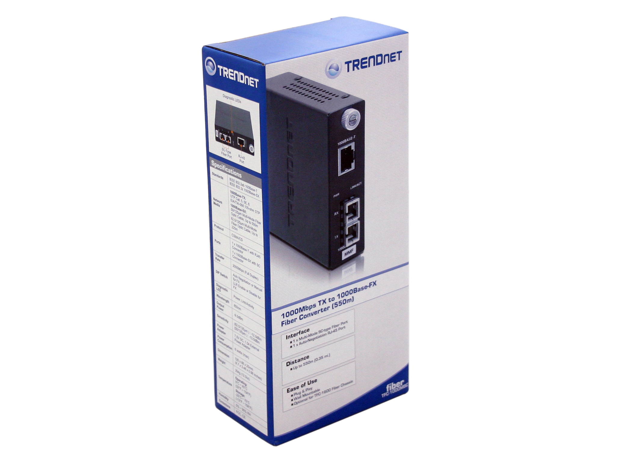 TRENDnet TFC-1000MSC Multi-Mode Fiber Converter with SC-Type Connector