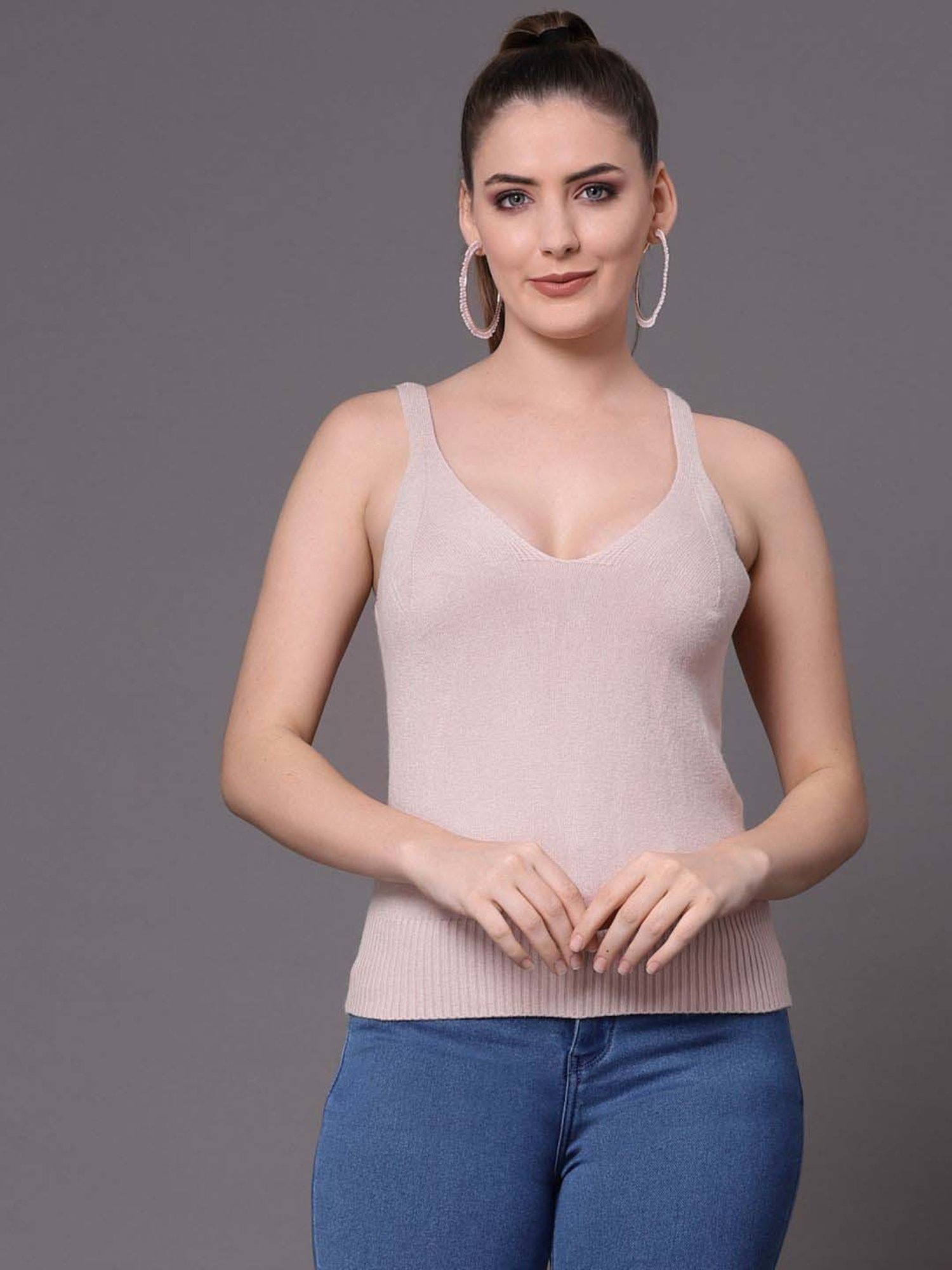 Mafadeny Pink Plain Cardigan With Slip