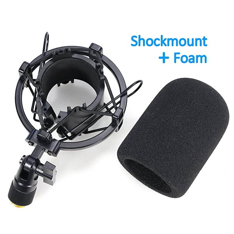 AT2020 Shock Mount with Windscreen Shock Mount Stand with Foam Pop Filter for Audio Technica AT2020 AT2035 AT4040 AT2020USB ATR2500x Condenser Micphone