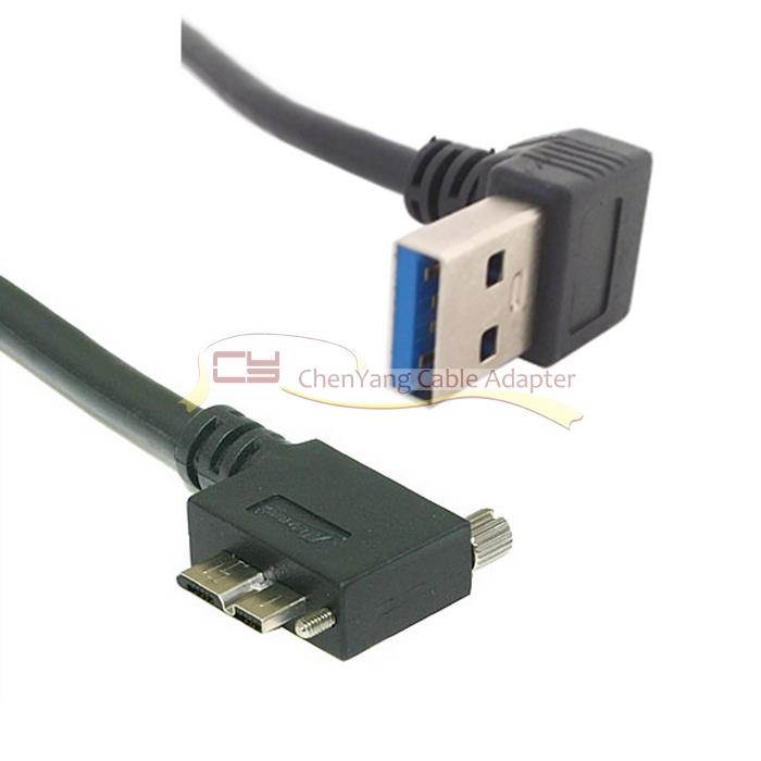 Down Direction Right Angled 90 Degree USB 3.0 A plug to Micro B Plug Left Angled