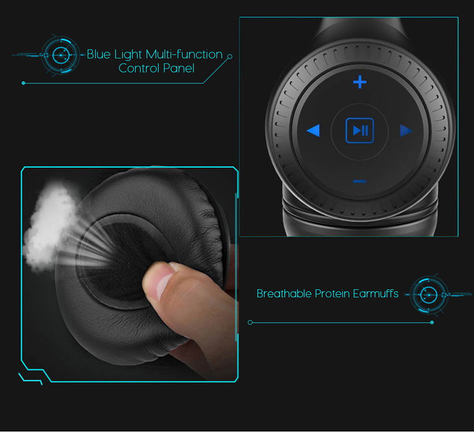 HaiBlue HiFi Stereo Bluetooth 4.1 Headphone Wireless Headset Super Bass Over Ear Handsfree With Microphone