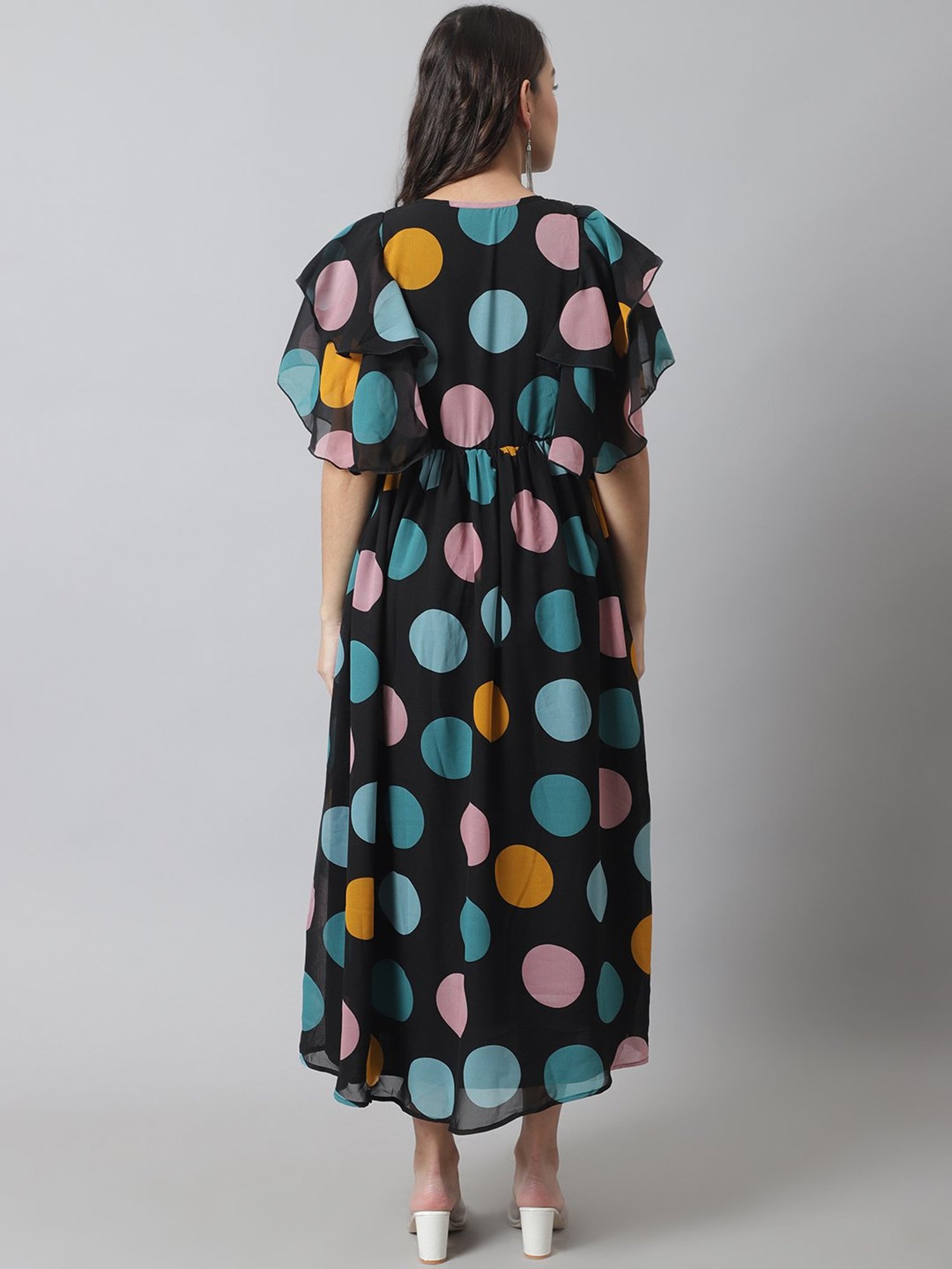 Moms Maternity Black Polka Dots Dress