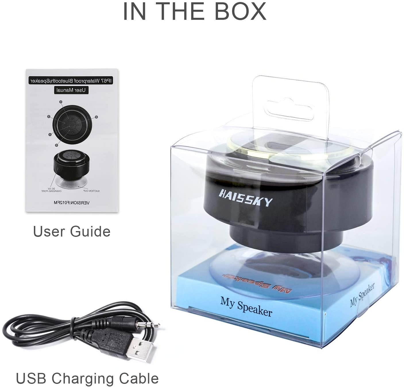 Waterproof Bluetooth Shower Speaker, Portable Wireless Speakerphone with Suction Cup for Outdoor Bathroom Pool Hands-Free Mini Speakers Pairs Easy to Mobile Phones, Tablets, Computers, Radios