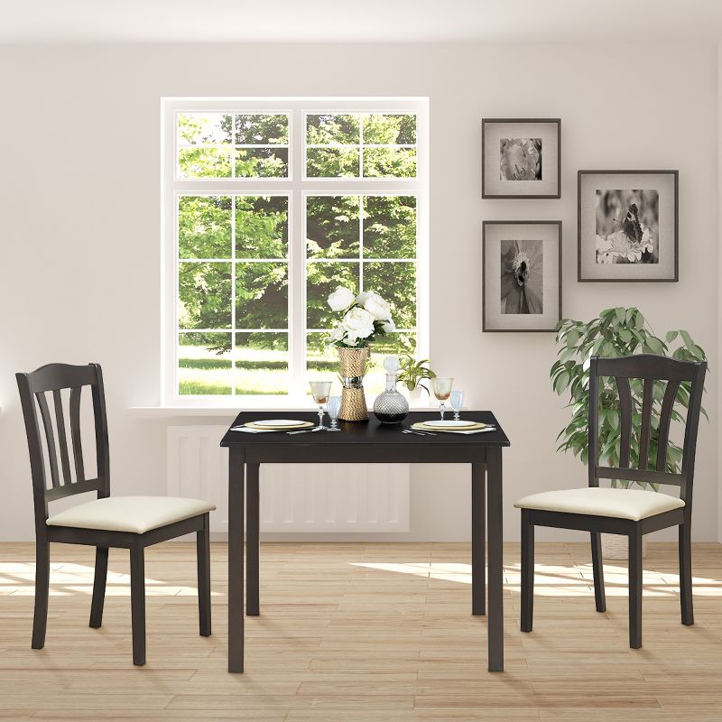 3pc Sanford Tan Wood Dining Nook Set Walnut Brown - Baxton Studio