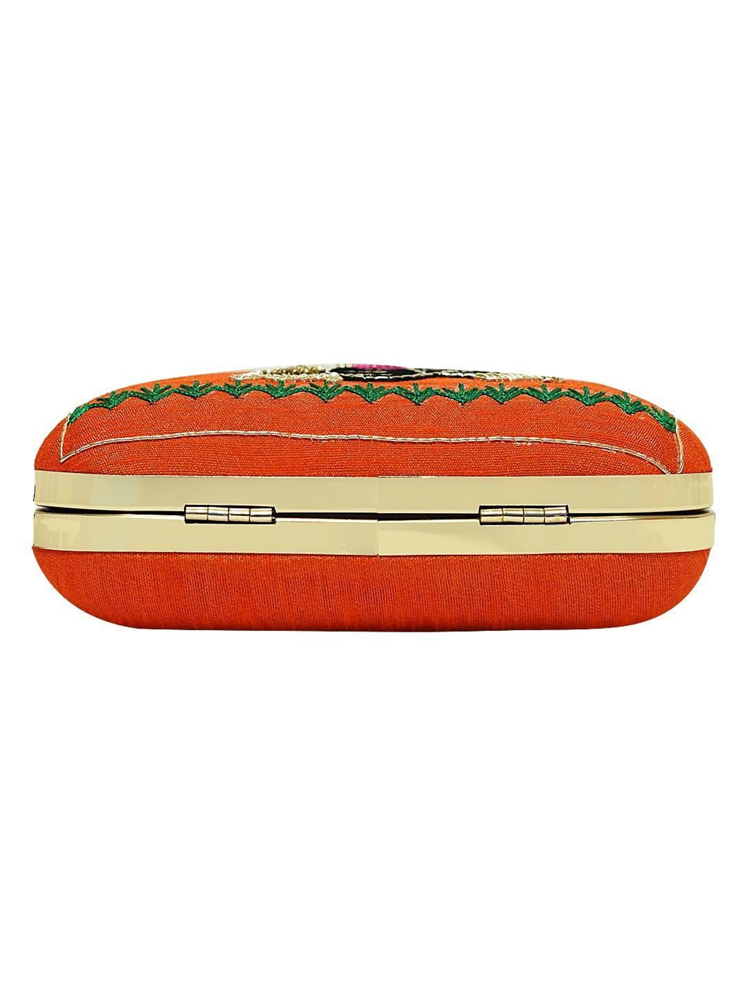 Horra Orange Embellished Clutch