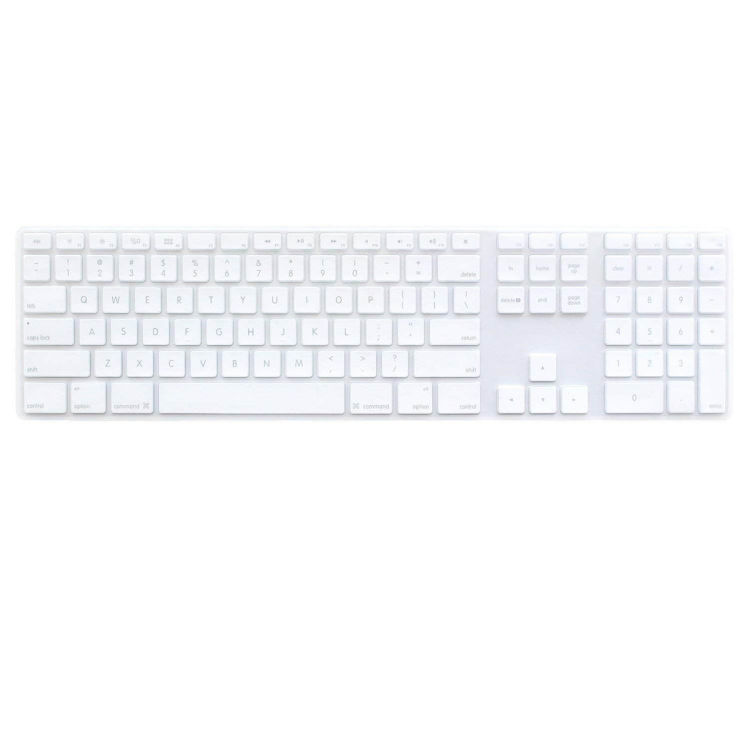 ProElife Silicone Full Size Ultra Thin Keyboard Cover Skin for Apple iMac Keyboard with Numeric Keypad Wired USB MB110LL/B-A1243 (Clear)